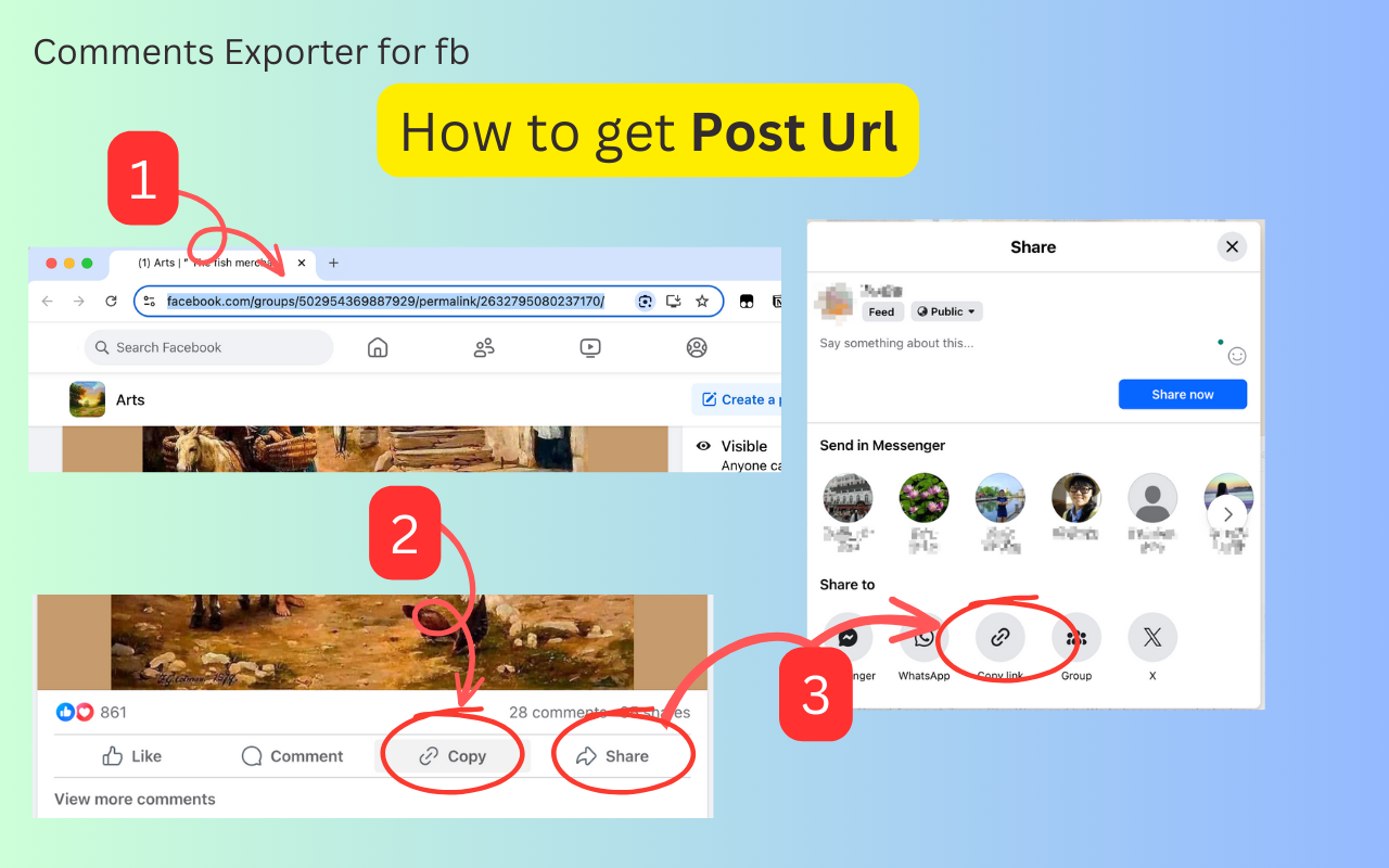 how to find the Facebook post link